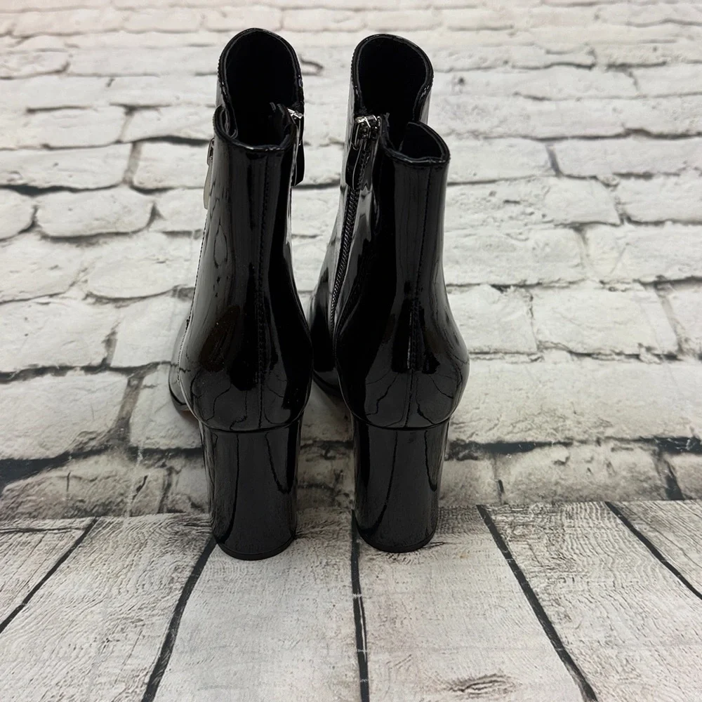 PAIGE Cleo Black Patent Leather Ankle Booties Size 8.5 NEW Women’s Boots Shoes